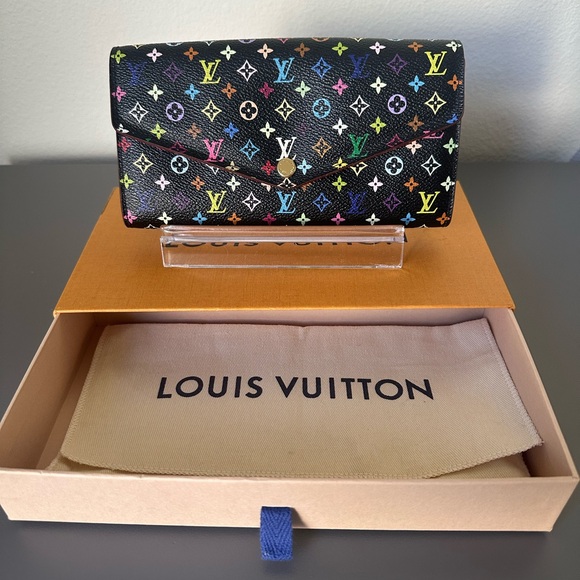 Louis Vuitton Takashi Murakami Sarah Wallet Black Multicolored - Picture 16 of 16